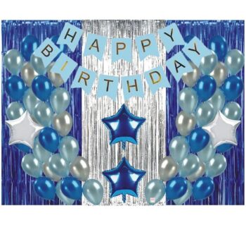 (Blue & silver) Happy Birthday Combo