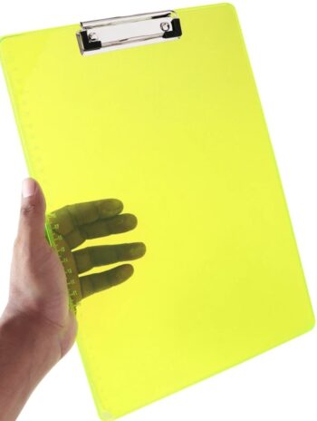 Fluorescent Semi Transparent Acrylic Clipboard Exam Pad