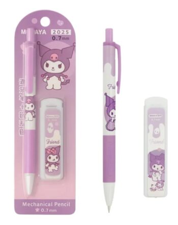 0.7mm Mechanical Pencil Set – 15cm Cute Purple Pencil & 6cm HB Lead Refills