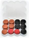 Brown, black & Red Wooden Carrom board coin
