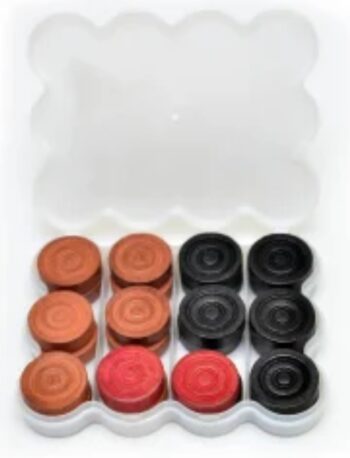 Brown, black & Red Wooden Carrom board coin