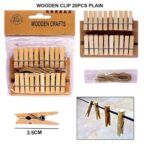 Wooden Clips Plain With Thread (20pc)