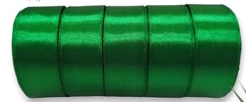 ( 5 pcs ) 1 inch Green Satten Ribbon