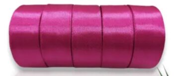 Satin Dark Pink Ribbon 1 Inch 10mtr Each Dark Pink Pink Satin Ribbon (Pack of 5)