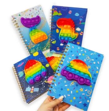 Pop it game spiral diary notebook