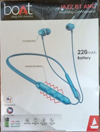 JAZZ  BT ANC Wireless Bluetooth Neckband Earphones with 150 Hours Battery Backup