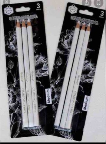 KS 3Pc White Charcol Pencil