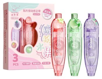 Creative Cute Press Correction Tape, Double Sided 360 Degree Rotation Pen, White Tape Roller For Quick & Easy Paper Correction