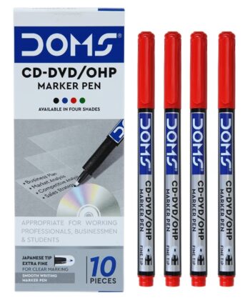 DOMS CD-DVD Marker RED - Pack of 10