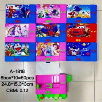 A-1818 Jumbo Pencil Box Full Size 6 Button